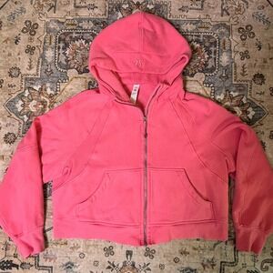 Lululemon Scuba Oversized Full Zip Hoodie Pink Fleece Sweatshirt Jacket XL/XXL